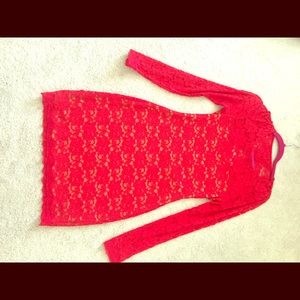 Red lace dress