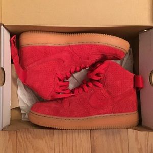 Women's Nike Air Force 1 High Suede University Red