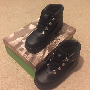Black Timberland field boots-  juniors size 6
