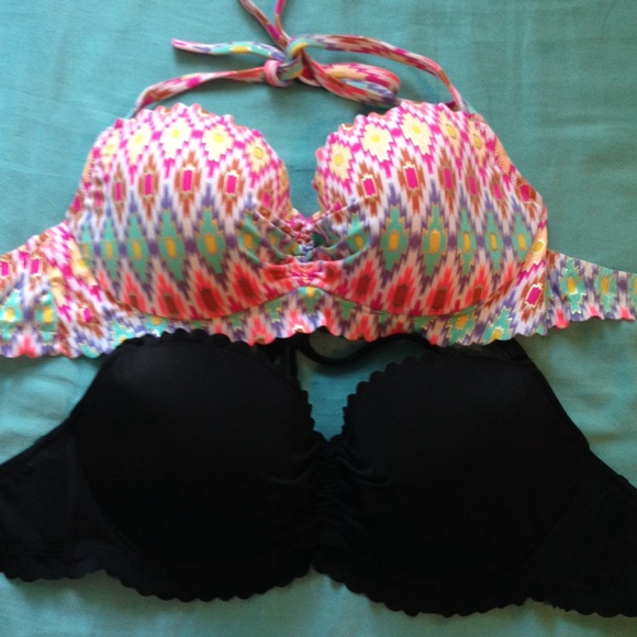 Victoria's Secret getaway halter black bikini top