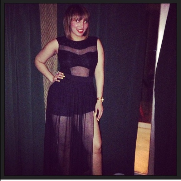 One piece short set w/sheer skirt.