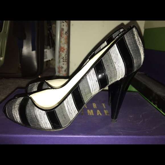 Stuart Weitzman Black Peeptoe Pumps