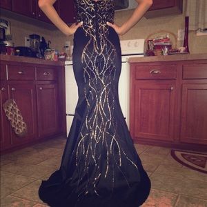 Black mermaid evening gown