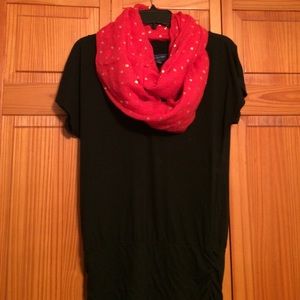 Aerie Red Polka Dot Infinity Scarf