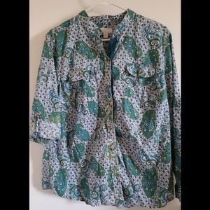 Charter Club button down with paisley design