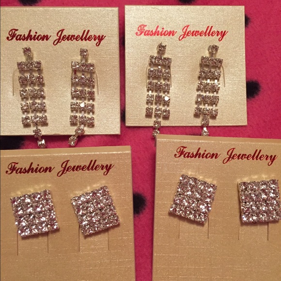 (4) Pairs of Rhinestone Earrings