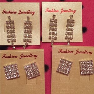 (4) Pairs of Rhinestone Earrings