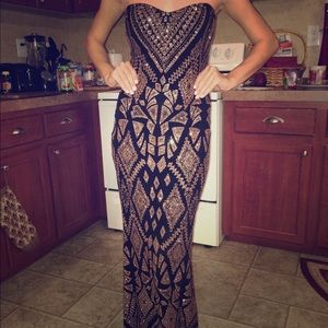 Sparkly Aztec Fitted Gown