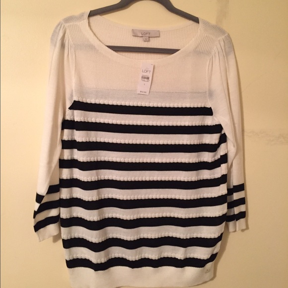 LOFT Sweaters - Loft new with tags black and white 3/4 sweater