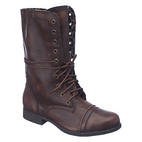 🆕 Mid-calf Brown Boot with Cheetah Print Lining