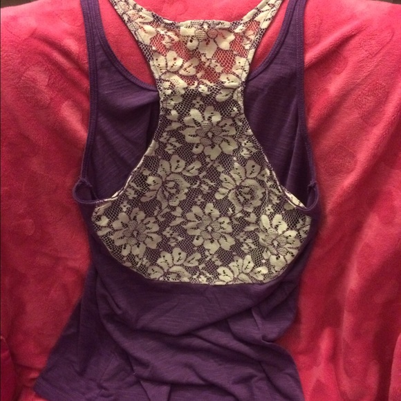 Lace back tank top