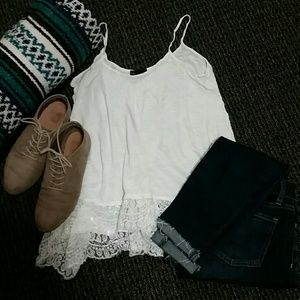 White lace tank