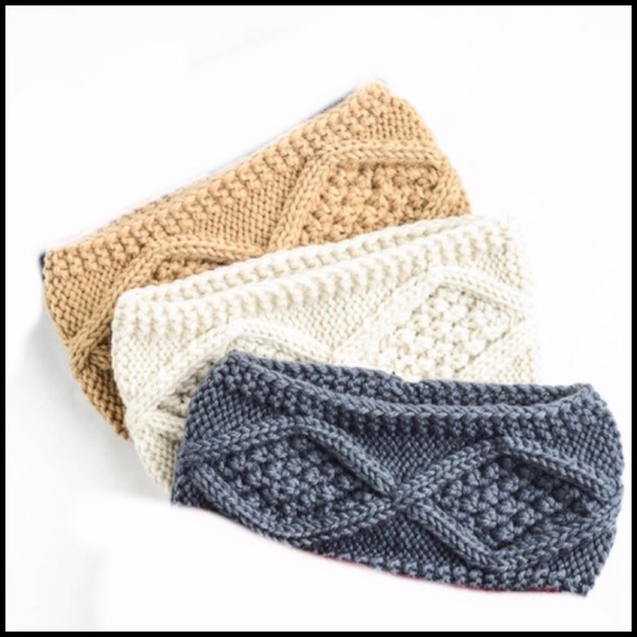 SOLD OUT Diamond Stitch Knit Crochet Headband 3 Colors - Picture 4 of 4