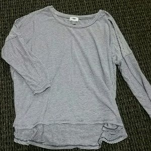 Navy striped long sleeve shirt