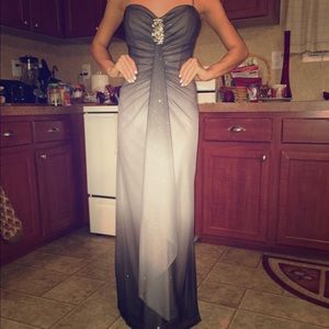 Spaghetti strap ombré gown