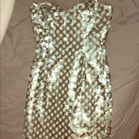 Sequined turquoise mini
