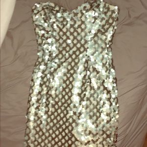 Sequined turquoise mini