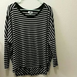 Black and white striped long sleeve shirt