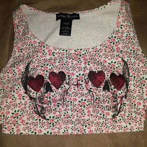 FINAL SALE - taking down - Floral skull crop top