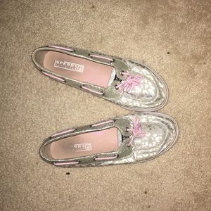 Sperry kids leopard shoes