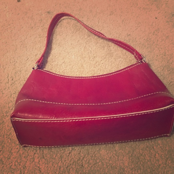 Red leather purse