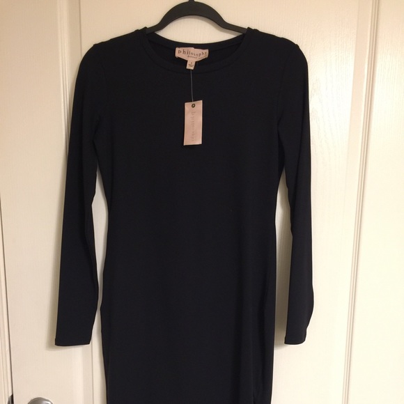 Philosophy black fitted dress