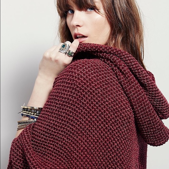 Free People Coco Cocoon Cardigan (Mulberry) small