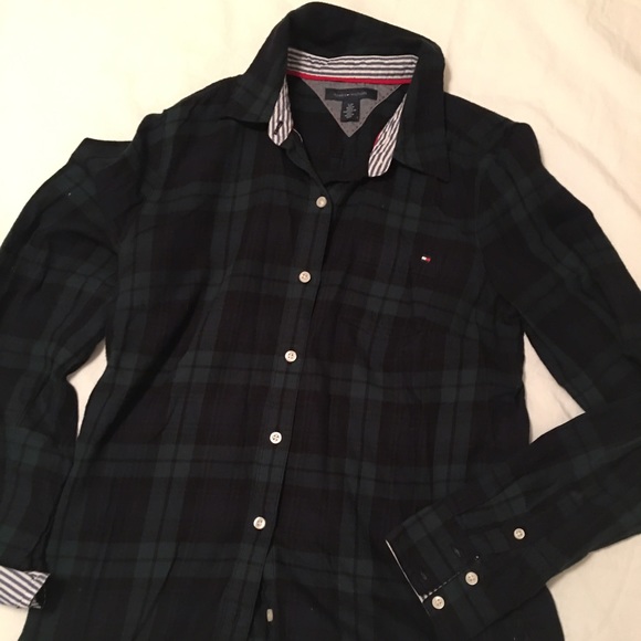 Flannel button up top•