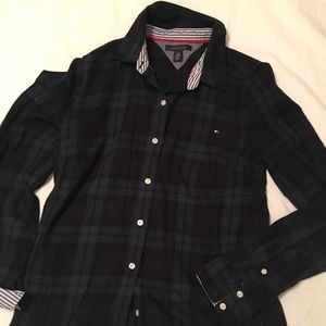 Flannel button up top•