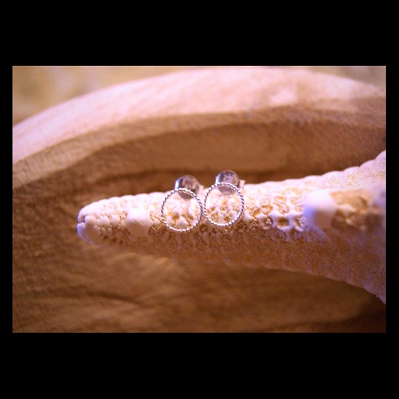 Sterling silver circular rope earring