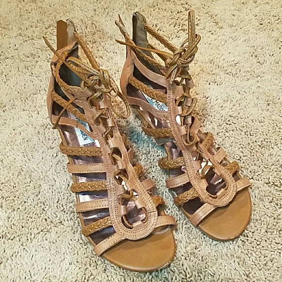Lace-up gladiator sandals.