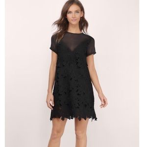 TOBI Black Lace Shift Dress