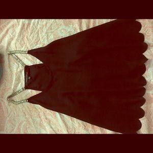 Black open back crop top