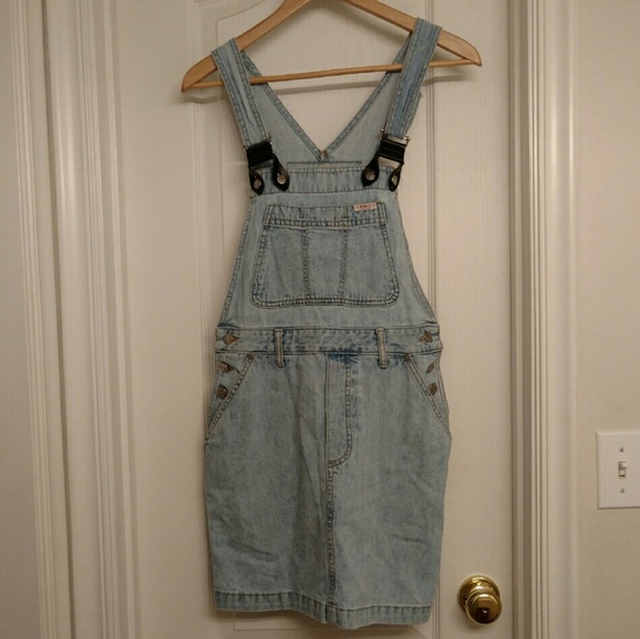 Vintage denim overall dress