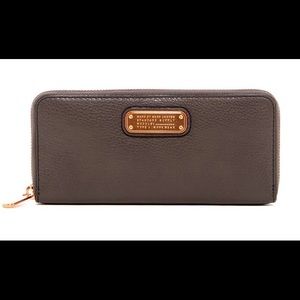 Slim Zip Around Leather Wallet