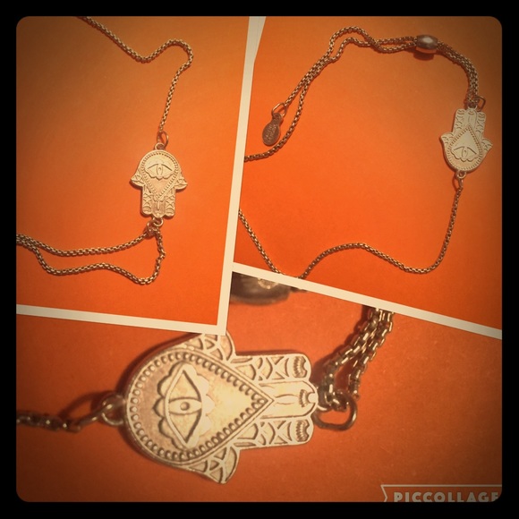 Designer Hamsa silver adjustable bracelet