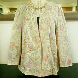 Sigrid Olsen floral stretch cotton jacket