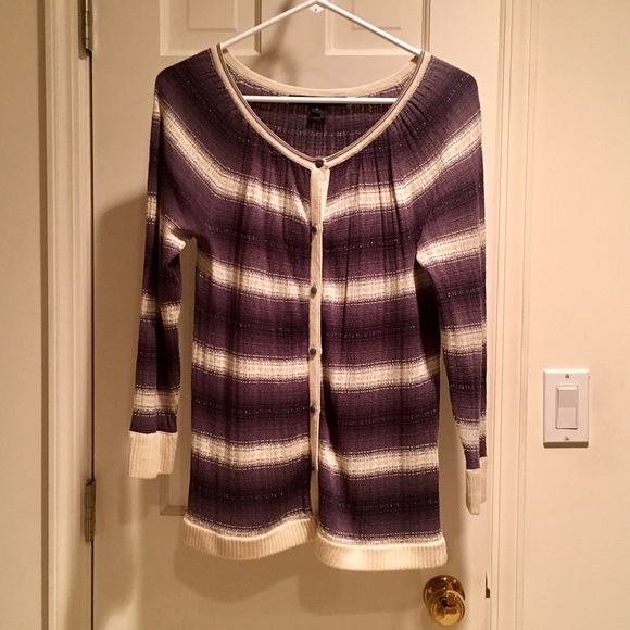 Marc by Marc Jacobs Grey Striped Cardigan