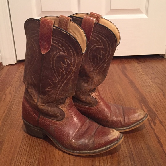 Vintage distressed cowboy boots