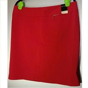 Red,  Above-the-Knee, Pencil Skirt - Size 16