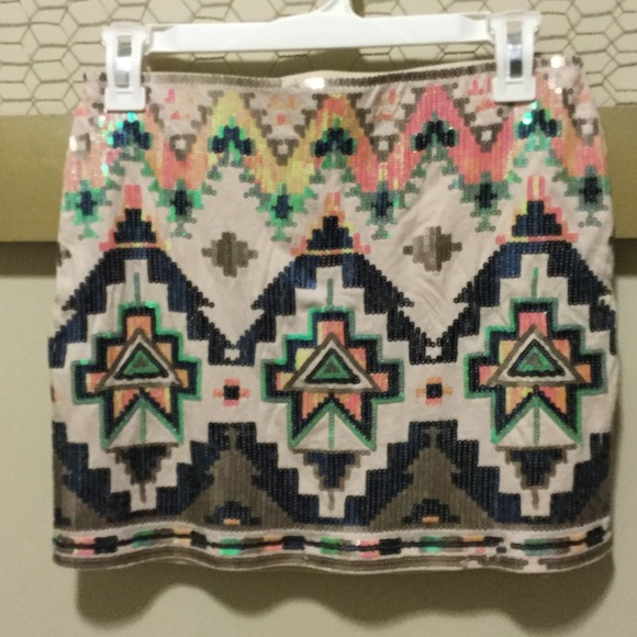 Express Mini Sequin Skirt