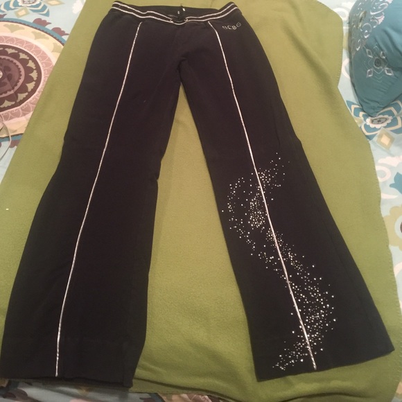 BCBG Black rhinestone pants