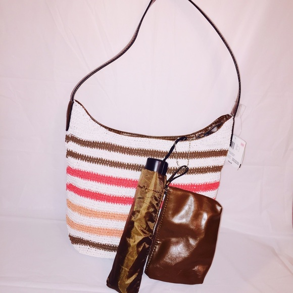 ❤️Crochet Purse w/Cosmetics Bag & Umbrella❤️ - Picture 2 of 3