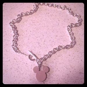 Silver Mickey mouse necklace