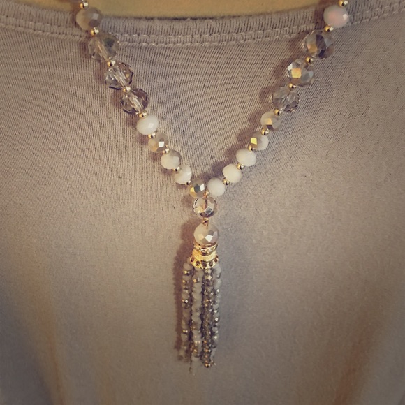 Anthropologie Beaded Tassel Layering Necklace