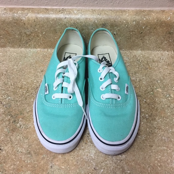 Vans mint green shoes