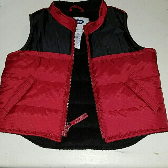 Boys red and black vest