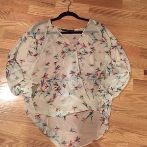 Zara flowy semi-sheer blouse