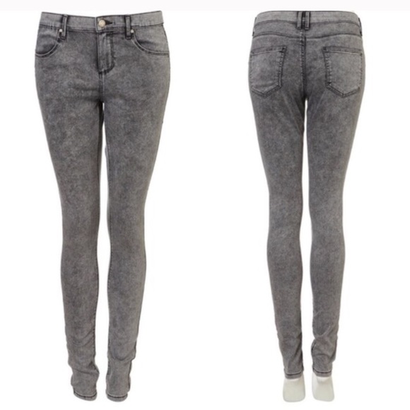 Topshop acid wash Leigh jeans