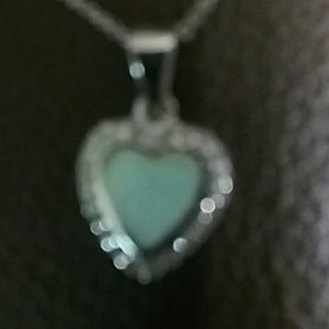 Heart shaped Sterling Silver  CZ Necklace.